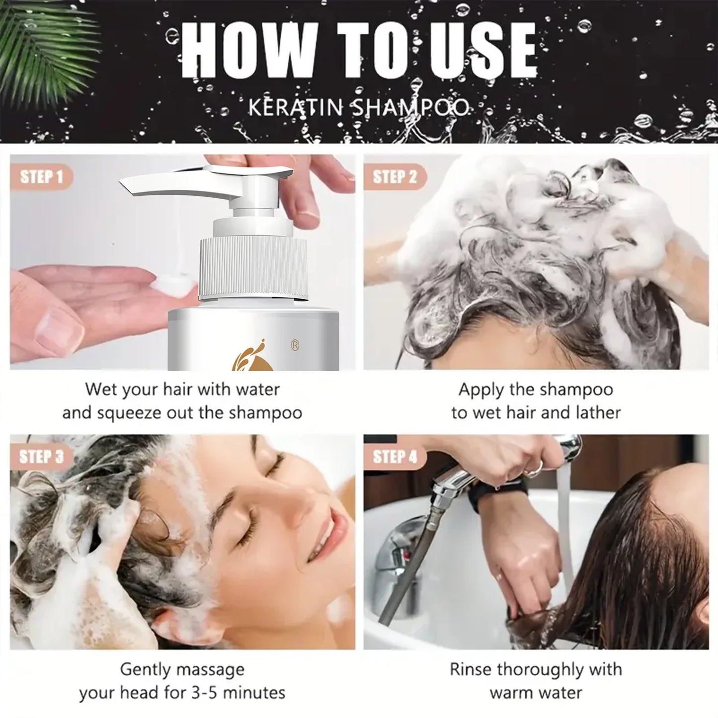 Keratin Shampoo with Biotin & Collagen – Damaged Hair Repair