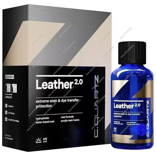 For CAR CQUARTZ Leather 2.0 Hydrophobic Oil Phobic Safe on Car Leather Resistance To UV Denim Dye Coloring Abrasion Stains Peaceful Pleasures Health and Wellness