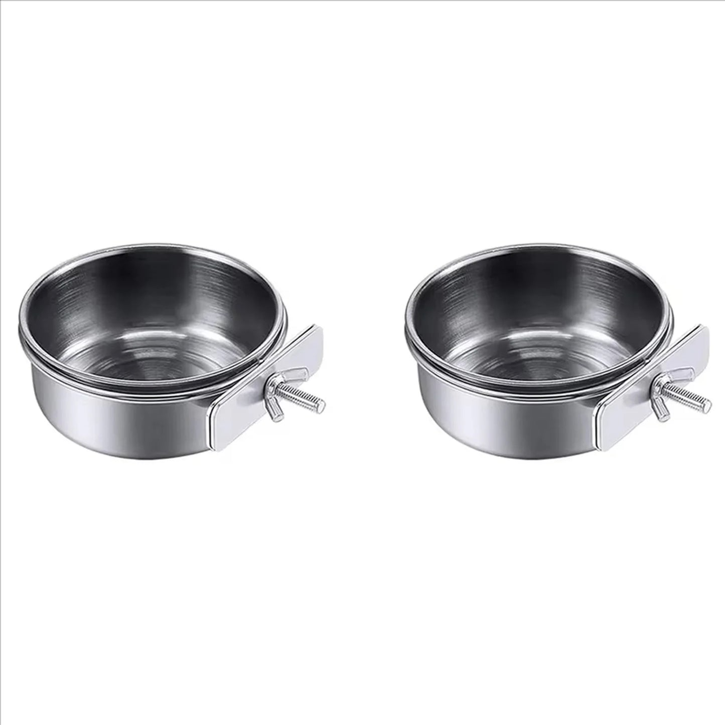 6-Pack Clamp-On Stainless Steel Bird Feeder Bowls & Spoons