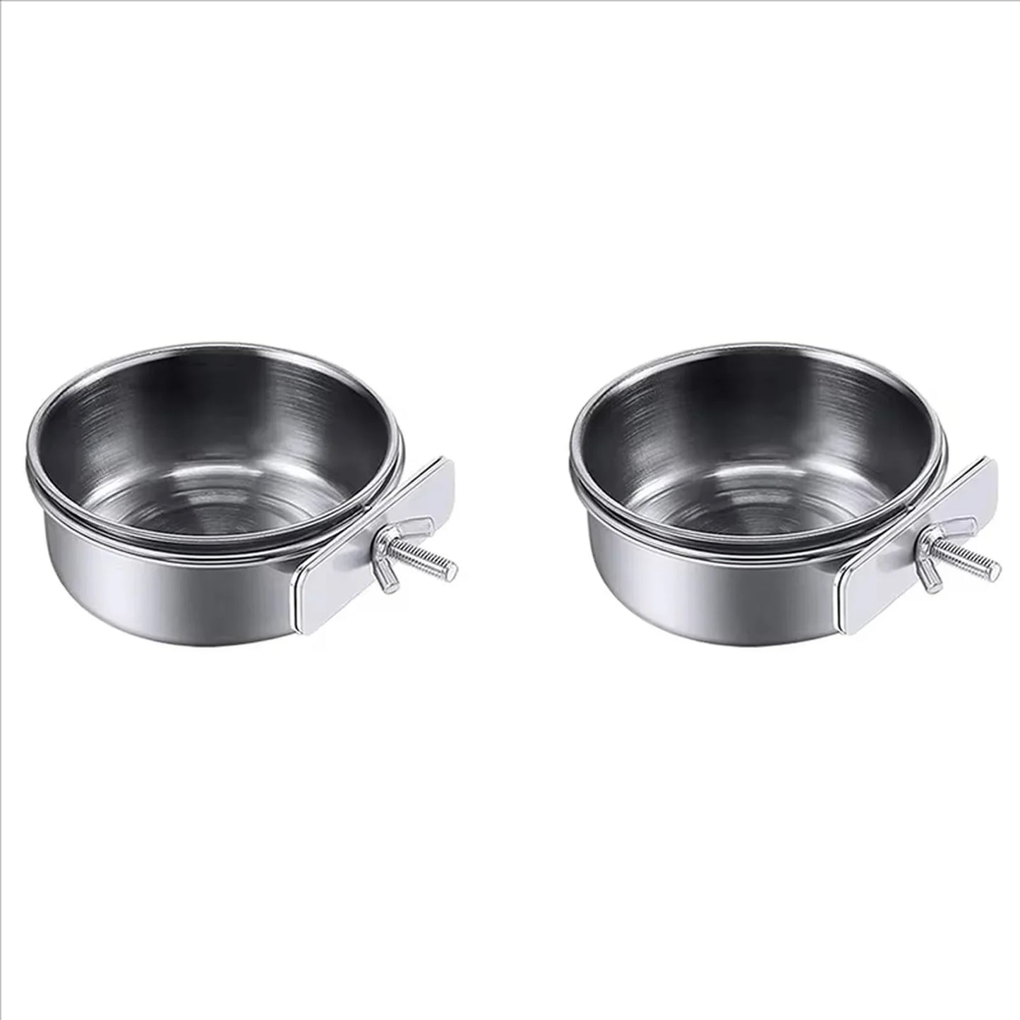 6-Pack Stainless Steel Clamp-On Bird Feeder Bowls for Cages