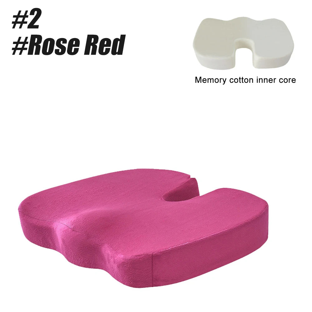 WEFITON Memory Foam Seat Cushion – Tailbone & Sciatica Relief Memory Foam Seat Cushion Peaceful Pleasures Health and Wellness 2-Rose Red-1PCS