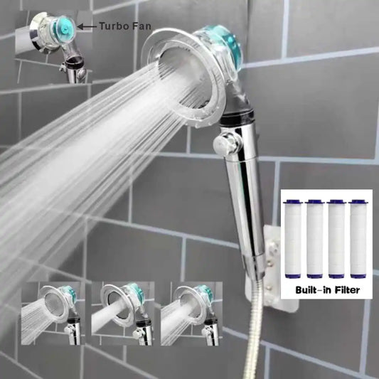 3-Mode Turbo Fan Shower Head | High Pressure & Water Saving Handheld Shower Head Oasis Select