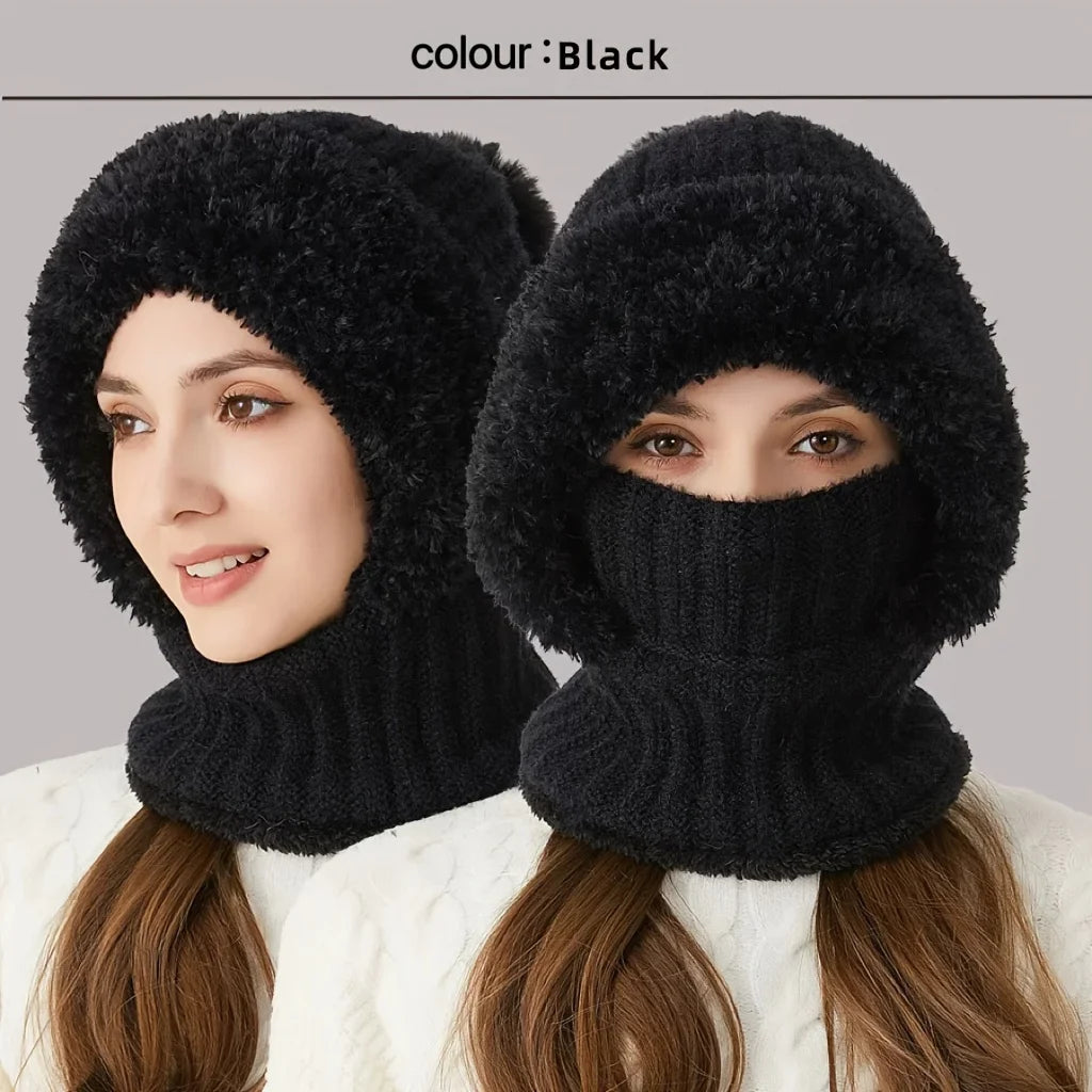 Knitted Balaclava Hat Scarf Mask – Windproof Full Face Winter Cap