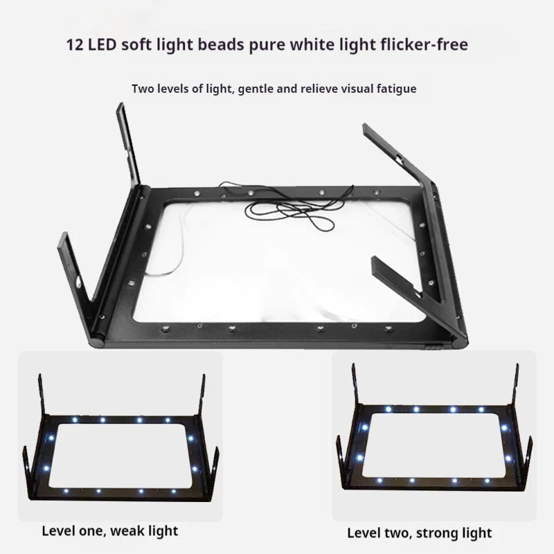 A4 Reading Magnifier Large Full Page Foldable Desktop Magnifying Glass with Led Lights for Seniors Low Vision Book Reading Peaceful Pleasures Health and Wellness