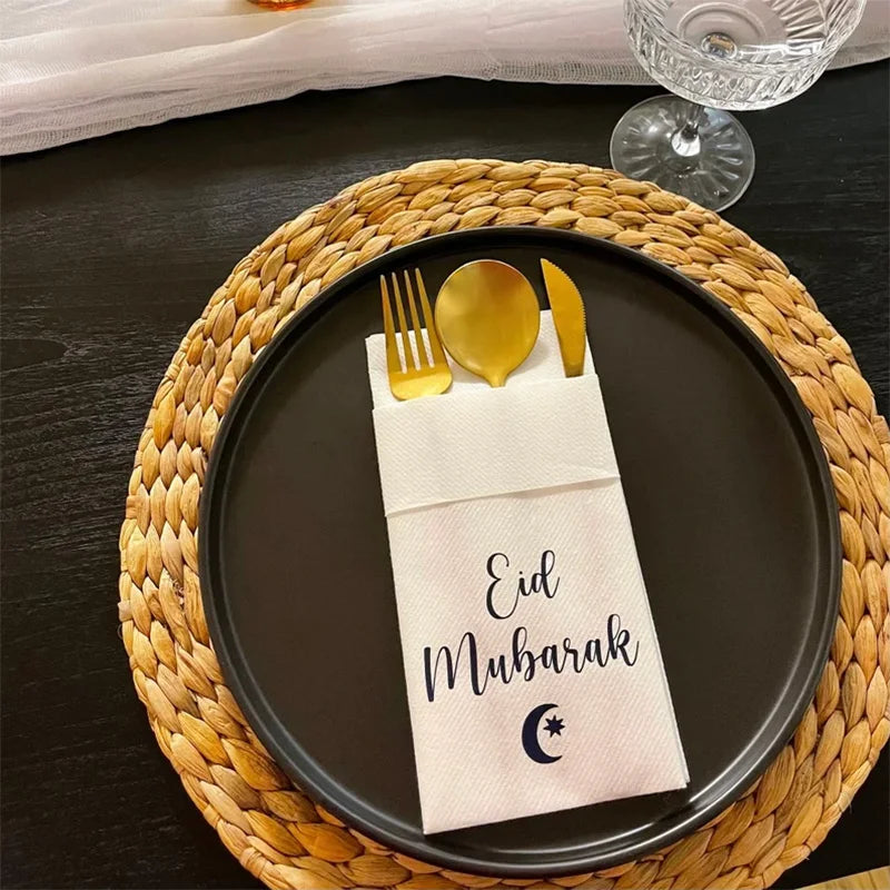 5-Pack Eid Ramadan Mubarak Paper Napkin & Cutlery Holders
