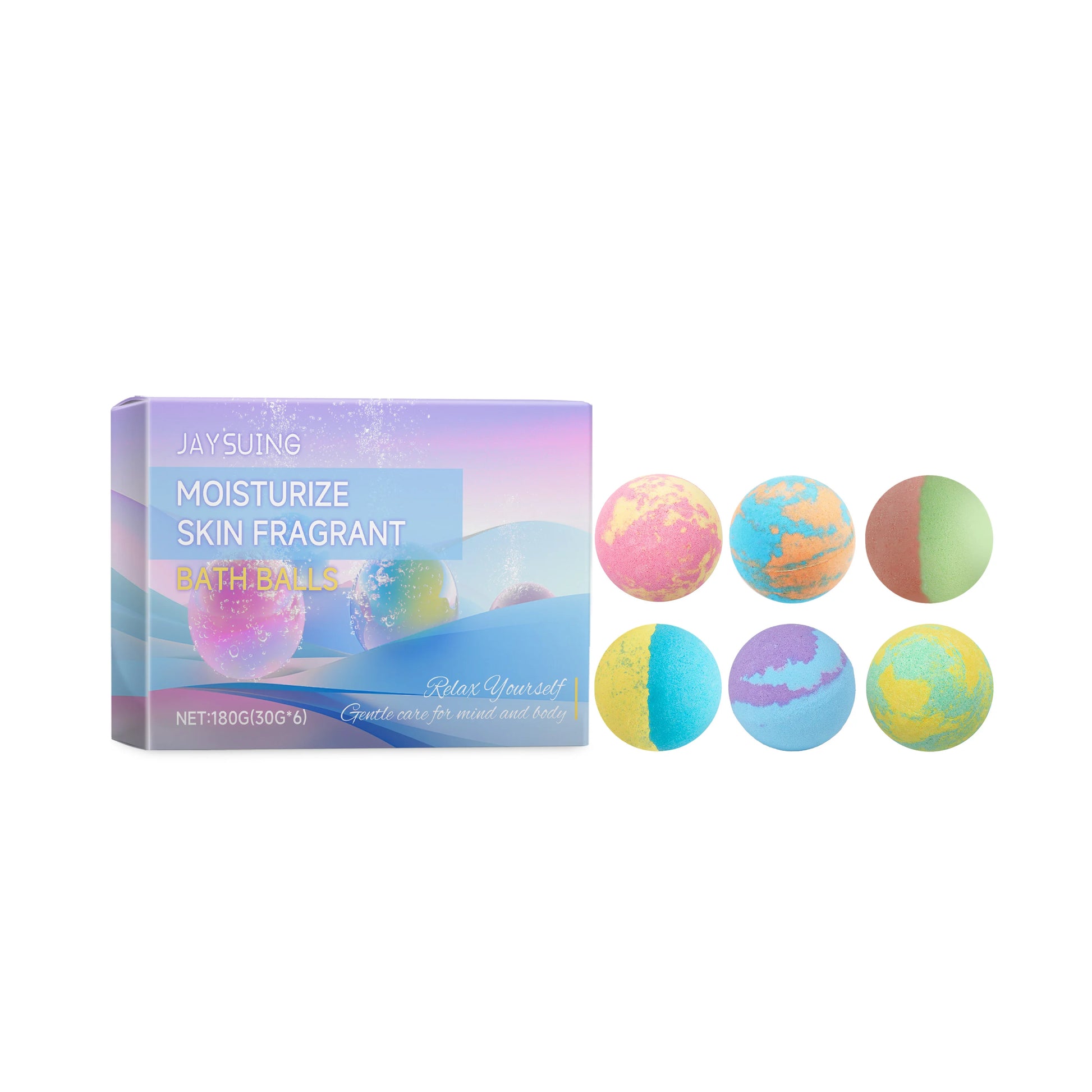 Fragrance Bath Bombs Rich Foaming Soothe Body Moisturize Skin Relaxing Stress Improve Bathing Experience Aromatherapy Bath Ball Peaceful Pleasures Health and Wellness 6pcs Boxed