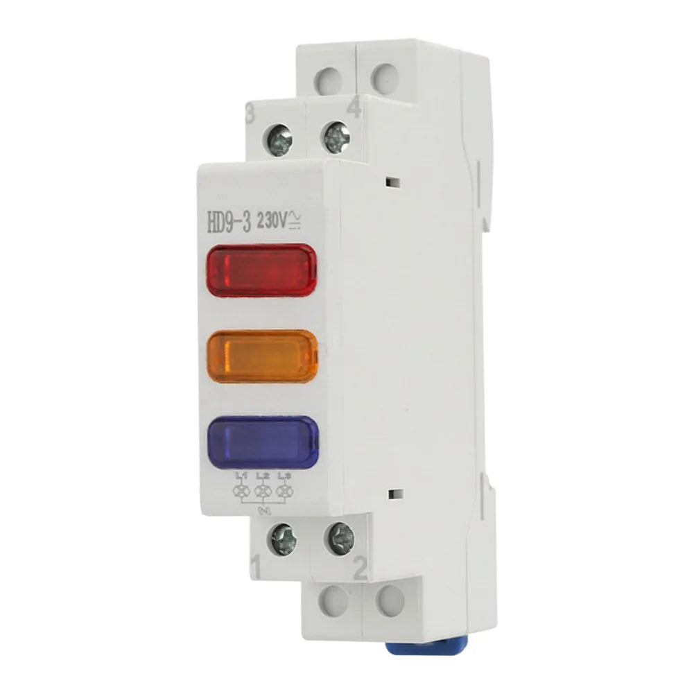 DIN Rail Mount LED Signal Lamp 230V Indicating Pilot Lights Power