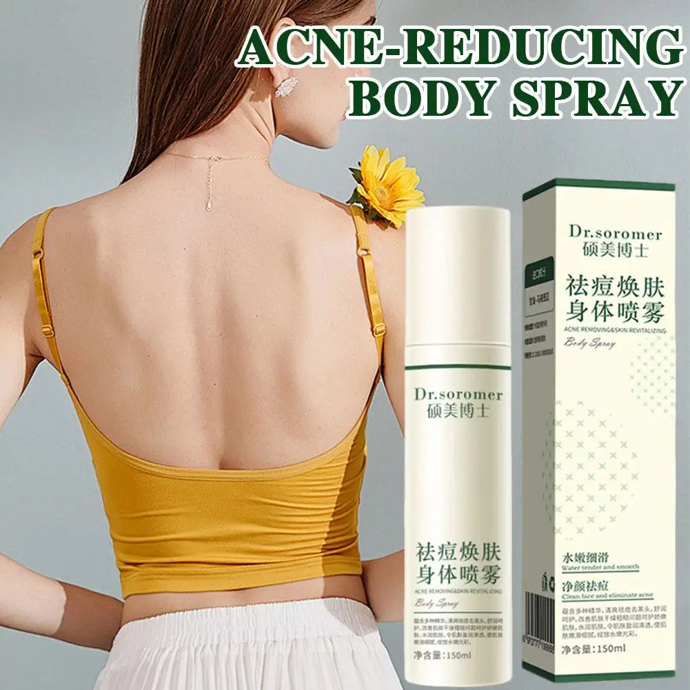 Back Acne Removing Skin Revitalizing Body Spray Shrink Pores Oil Control for Clear Smooth Bright Healthy Skin Care Peaceful Pleasures Health and Wellness