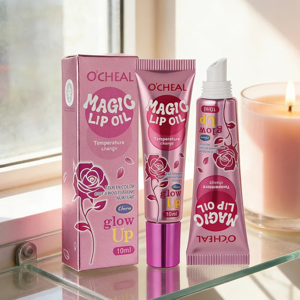 O'CHEAL Magic Color-Changing Lip Oil – Plumping & Moisturising