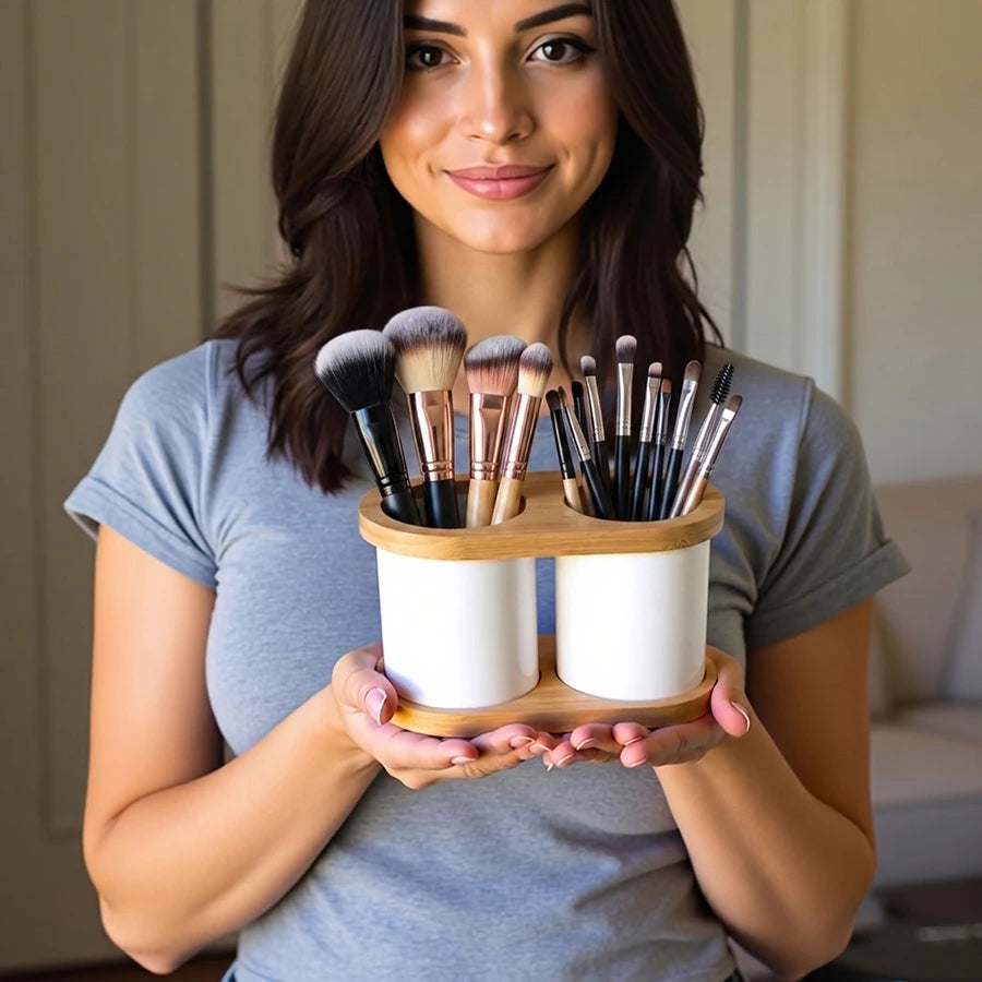 Silverware & Utensil Organizer Box – Cutlery Flatware Holder for Spoons, Knives, Forks & Makeup Brushes