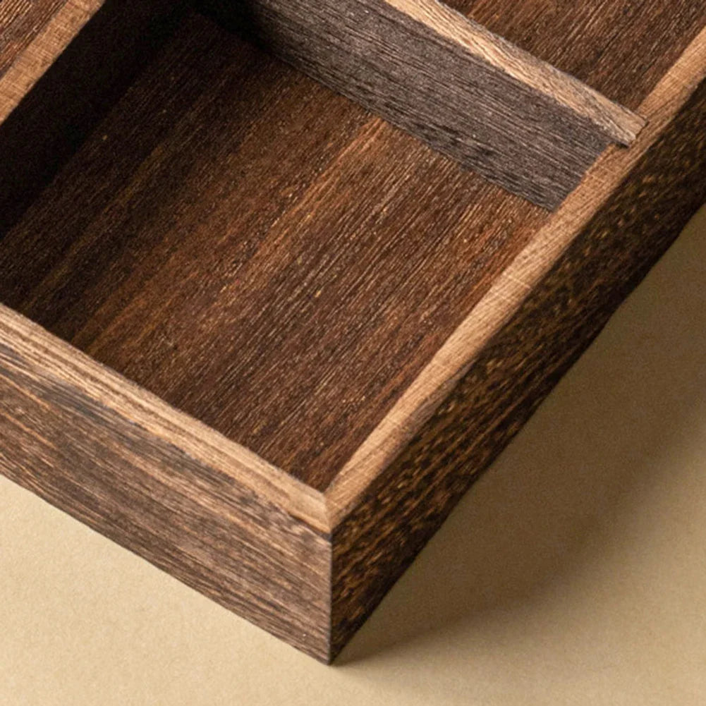 Wood Multi-Compartment Serving Tray | Nuts Fruit Snack Platter