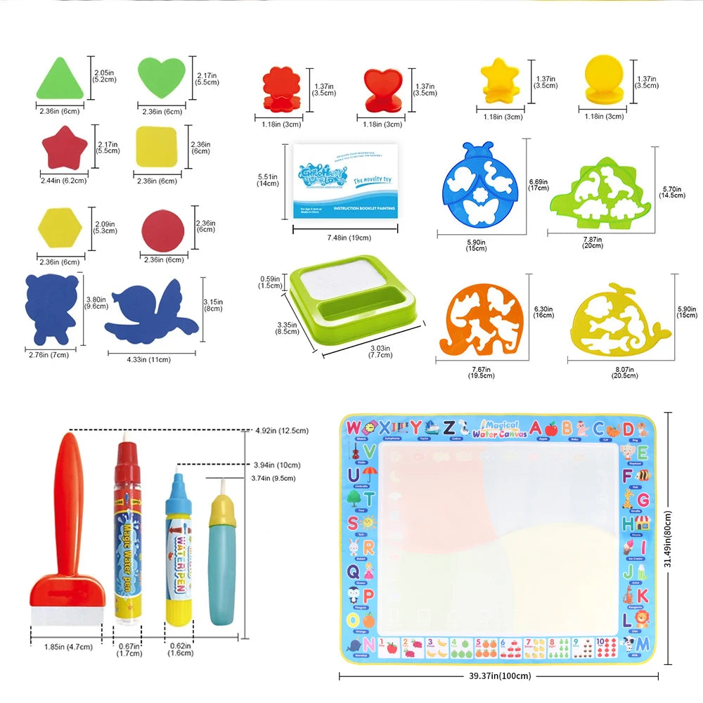 Coolplay Water Doodle Mat Coloring Drawing Reusable Magic Pens