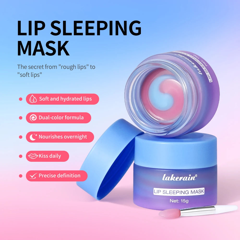 Blueberry Lip Sleeping Mask Overnight Dual Color Hydration For Dry Cracked Skin Reduces Fine Lines Moisturizing Nourish Lip Care Peaceful Pleasures Health and Wellness