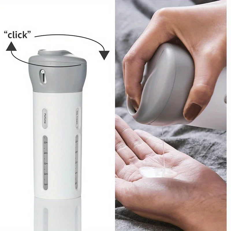 4-in-1 Refillable Travel Dispenser Bottles – Shampoo & Lotion