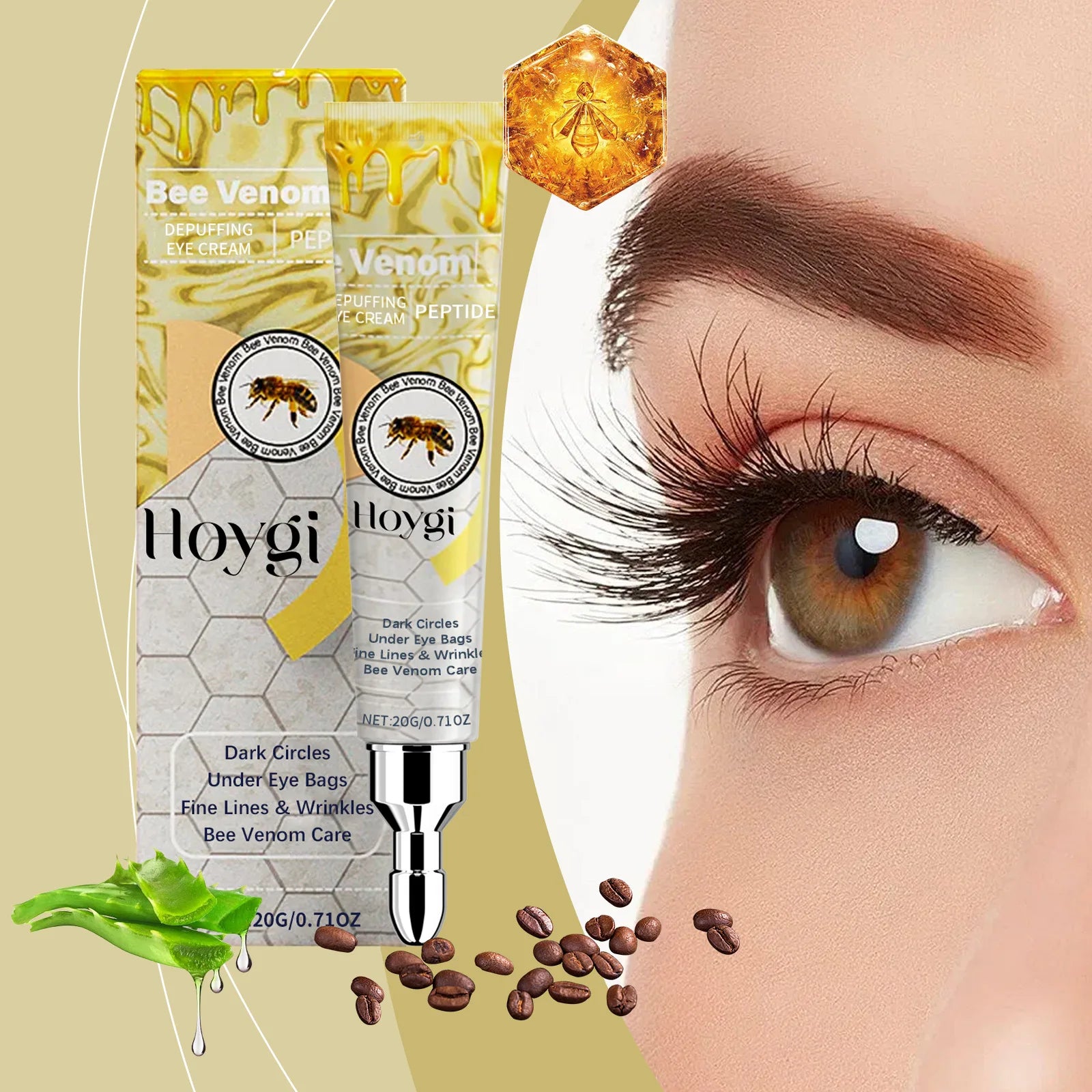 Bee Venom Eye Serum for Eliminate Eye Swelling Remove Eyes Bags Anti Dark Circles Puffiness Brighten Lifting Eye Cream Stick 20g Peaceful Pleasures Health and Wellness
