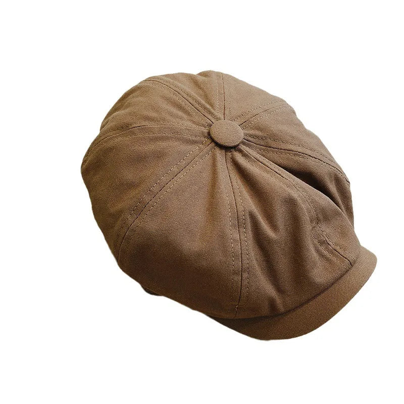 Men's Cotton Retro Newsboy Beret | British Octagonal Painter Hat