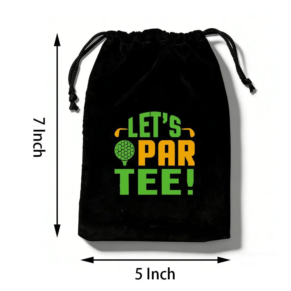 5-Pack Golf Velvet Drawstring Gift Bags 5x7" | Party Favors