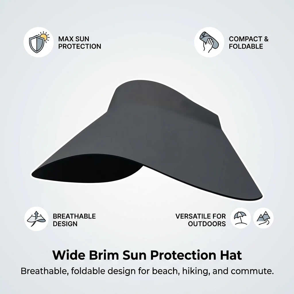 Women Sun Hat Wide Brim UPF50+ UV-Protection Breathable Foldable Visor for Outdoor Activities Peaceful Pleasures Health and Wellness