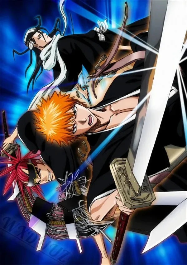 Japan Cartoon Anime Figure Bleach Comic Canvas Painting Posters and Prints Wall Art Pictures for Living Room Decoration Peaceful Pleasures Health and Wellness 3 40x60cm Unframed
