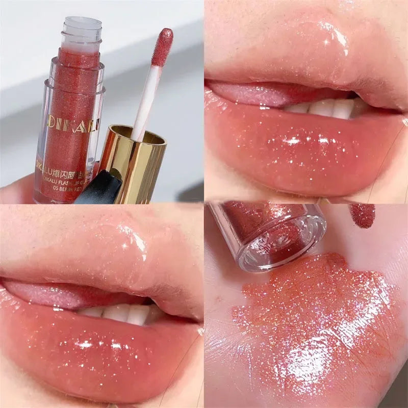 DIKALU Diamond Glitter Lip Gloss – 5 Colors, Waterproof Shimmer