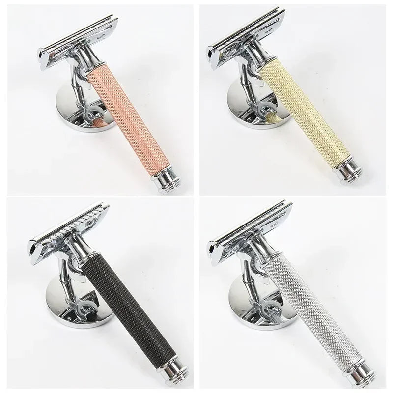 Classic T-Bar Safety Razor | Double-Sided Metal Shaver for Men