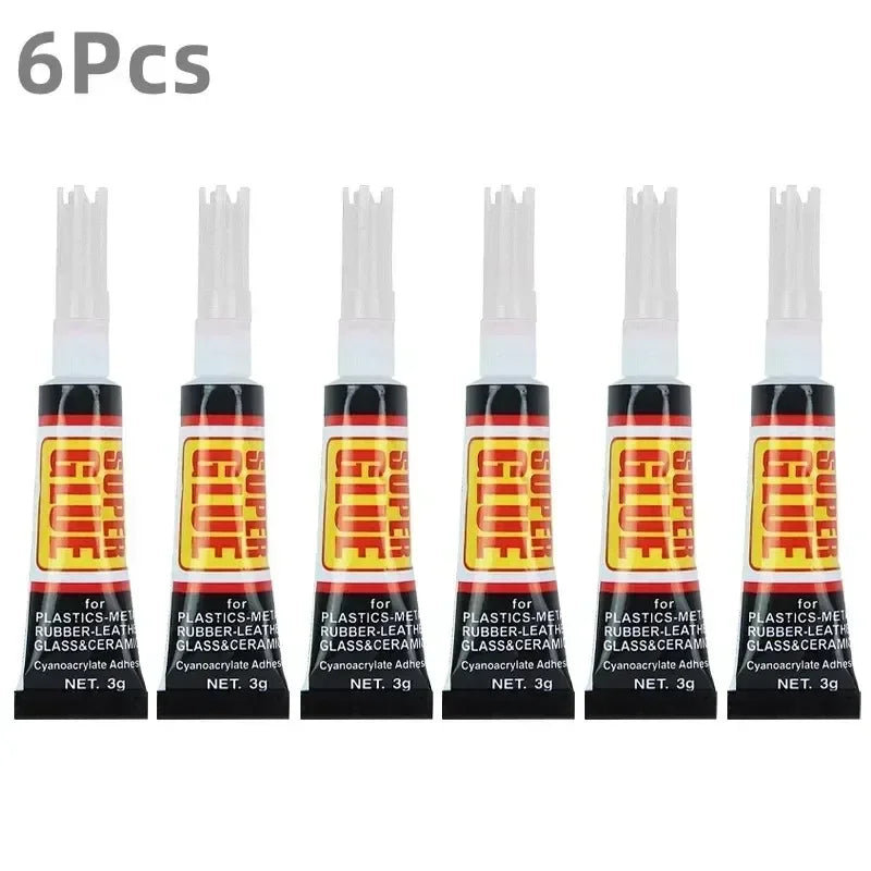 Super Glue Multi-Surface Clear Adhesive – 3/6/12 Pack Multi-Surface Super Glue Peaceful Pleasures Health and Wellness White lid 6Pcs