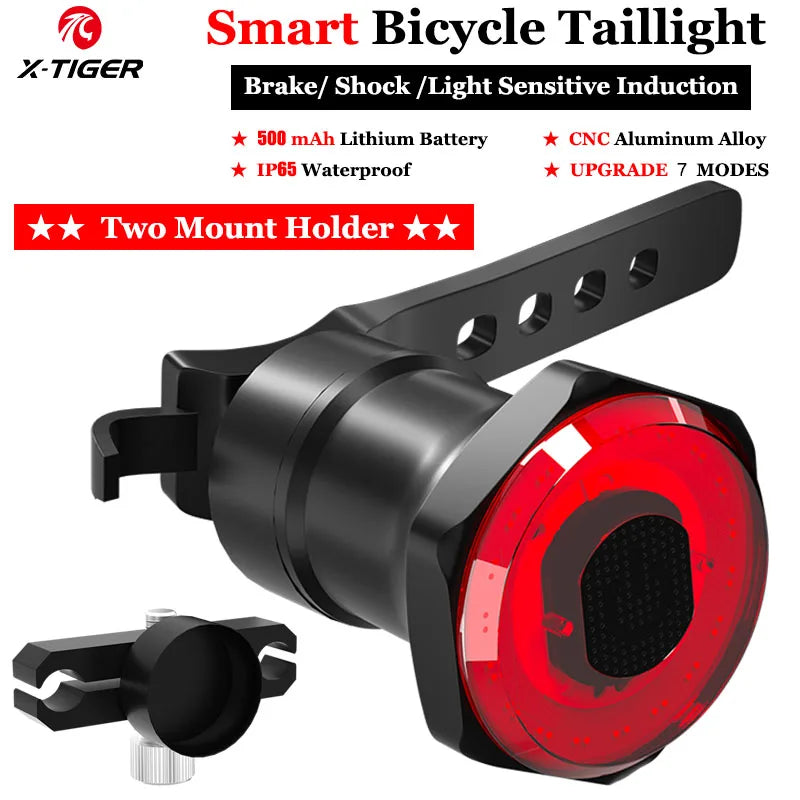X-TIGER Smart Bike Tail Light | LED Sensor Brake Warning
