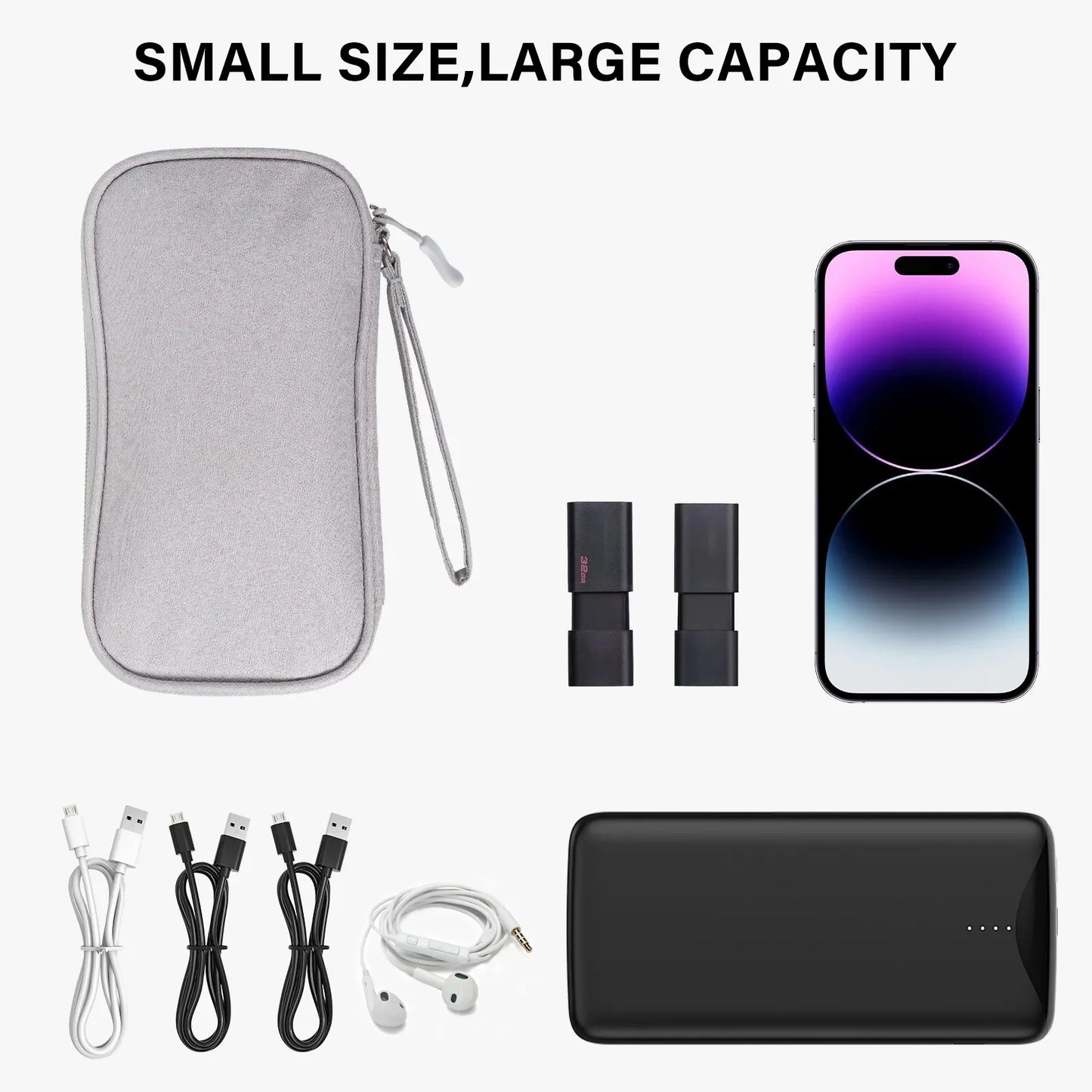 Large Capacity Travel Gadget Organizer, Multi-layer Electronics Accessory Pouch for Portable Charger, Cables, Hard Drive, Phone Peaceful Pleasures Health and Wellness