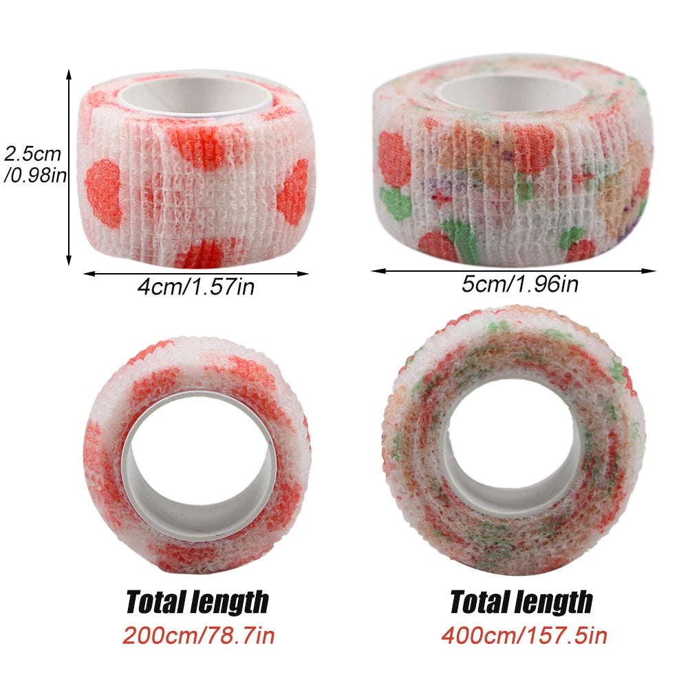 5Pcs/Set 2.5cm Colorful Wide Self Adhesive Bandage Breathable Cohesive Bandage Wrap Roll Elastic Self - Adherent Tape for Sports Peaceful Pleasures Health and Wellness