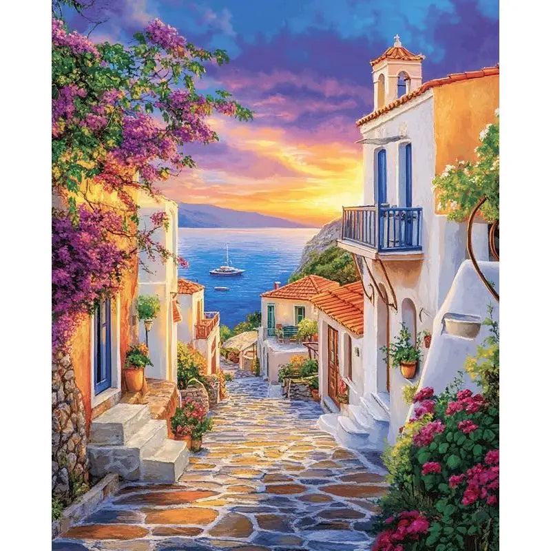 Paint by Numbers Kit – Town Landscape 60×75cm Canvas Art