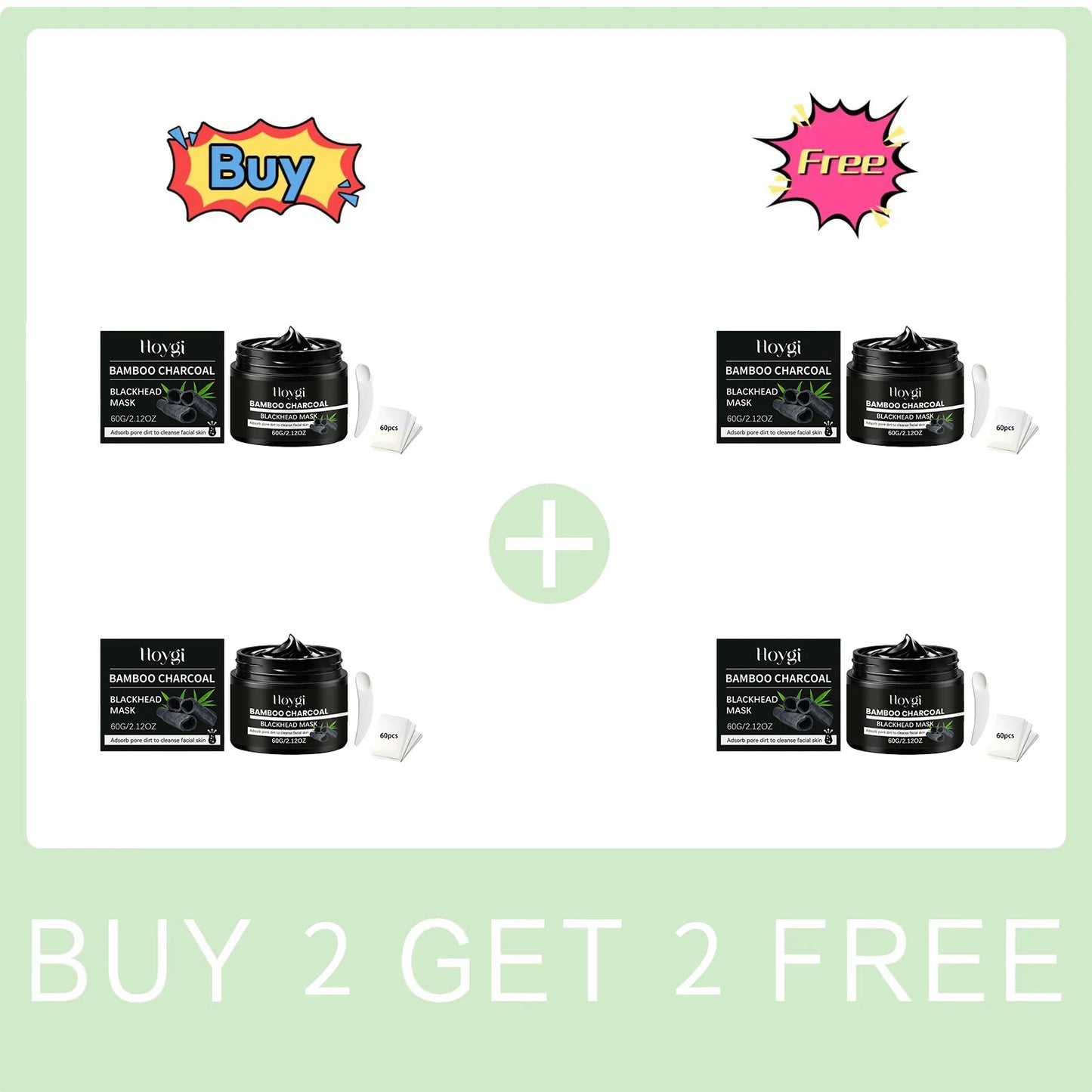 Bamboo Charcoal Blackhead Remover Mask Deep Cleansing Peel off Mask for Nose & Face Gently Removes Blackheads Smooth Skin Care Peaceful Pleasures Health and Wellness 4 Set