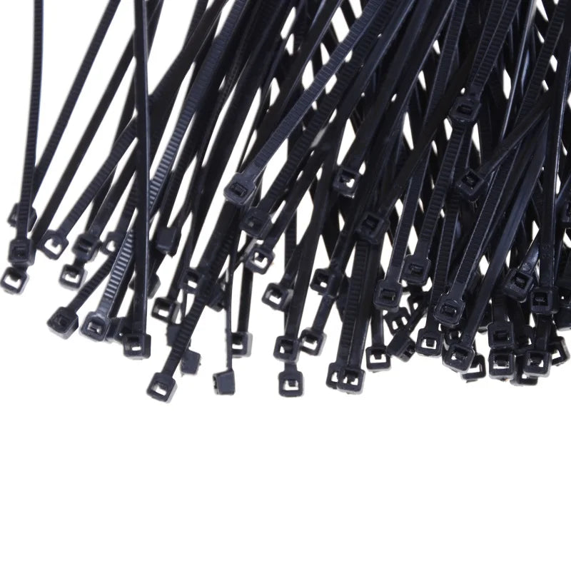 New 100Pcs/bag Nylon Cable Ties Cable Tie Self-locking Plastic Tie White Organiser Fasten Cable Wire Cable Zip Ties Random Color Peaceful Pleasures Health and Wellness