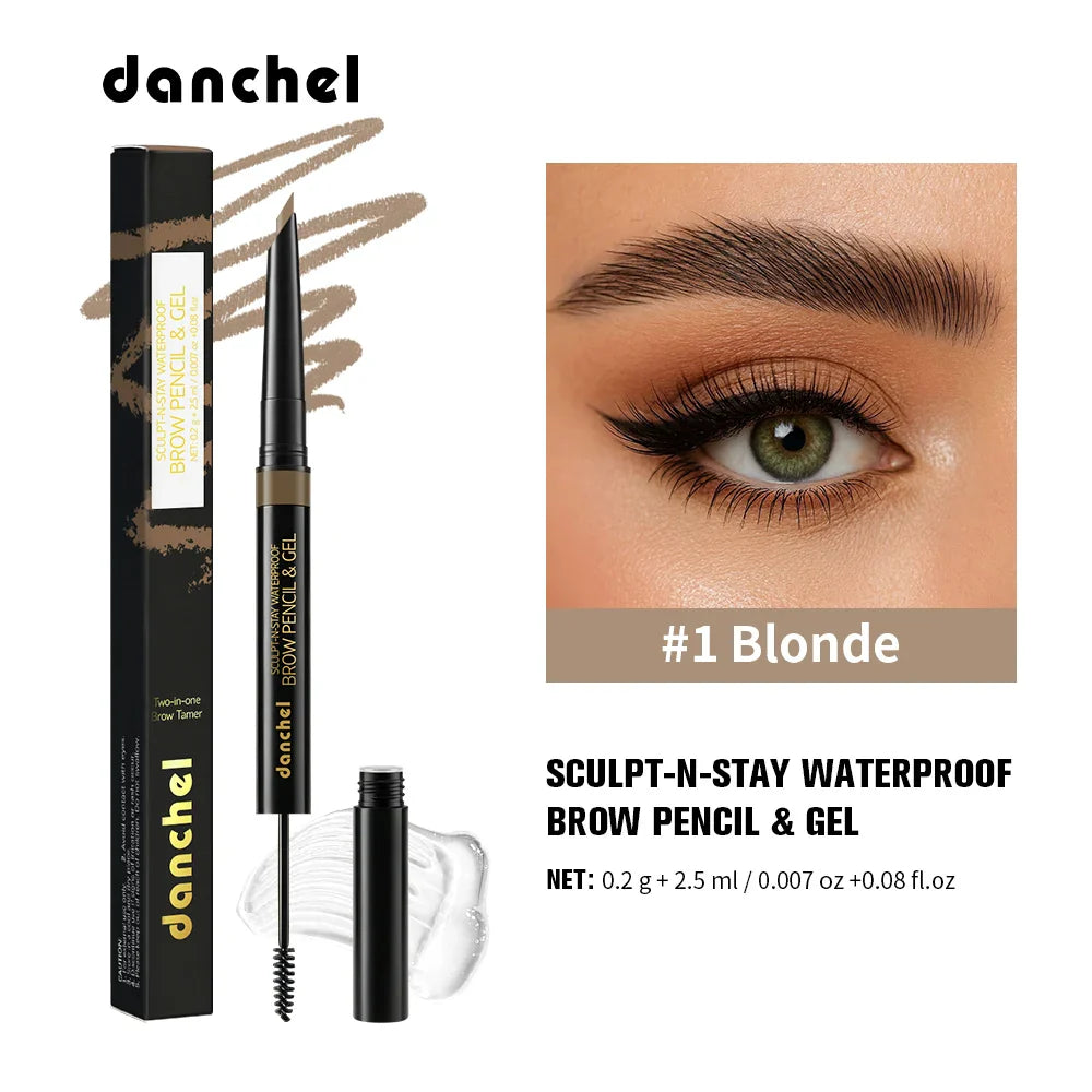 2-in-1 Waterproof Eyebrow Pencil & Gel – Smudge-Proof, Long-Lasting