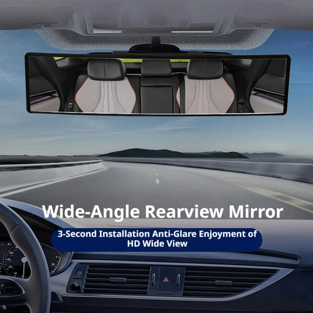 Car Interior Curved Rearview Mirror Increase Vision Field Reduce Blind Spots Universal Car Anti-glare Panoramic Rearview Mirror Peaceful Pleasures Health and Wellness