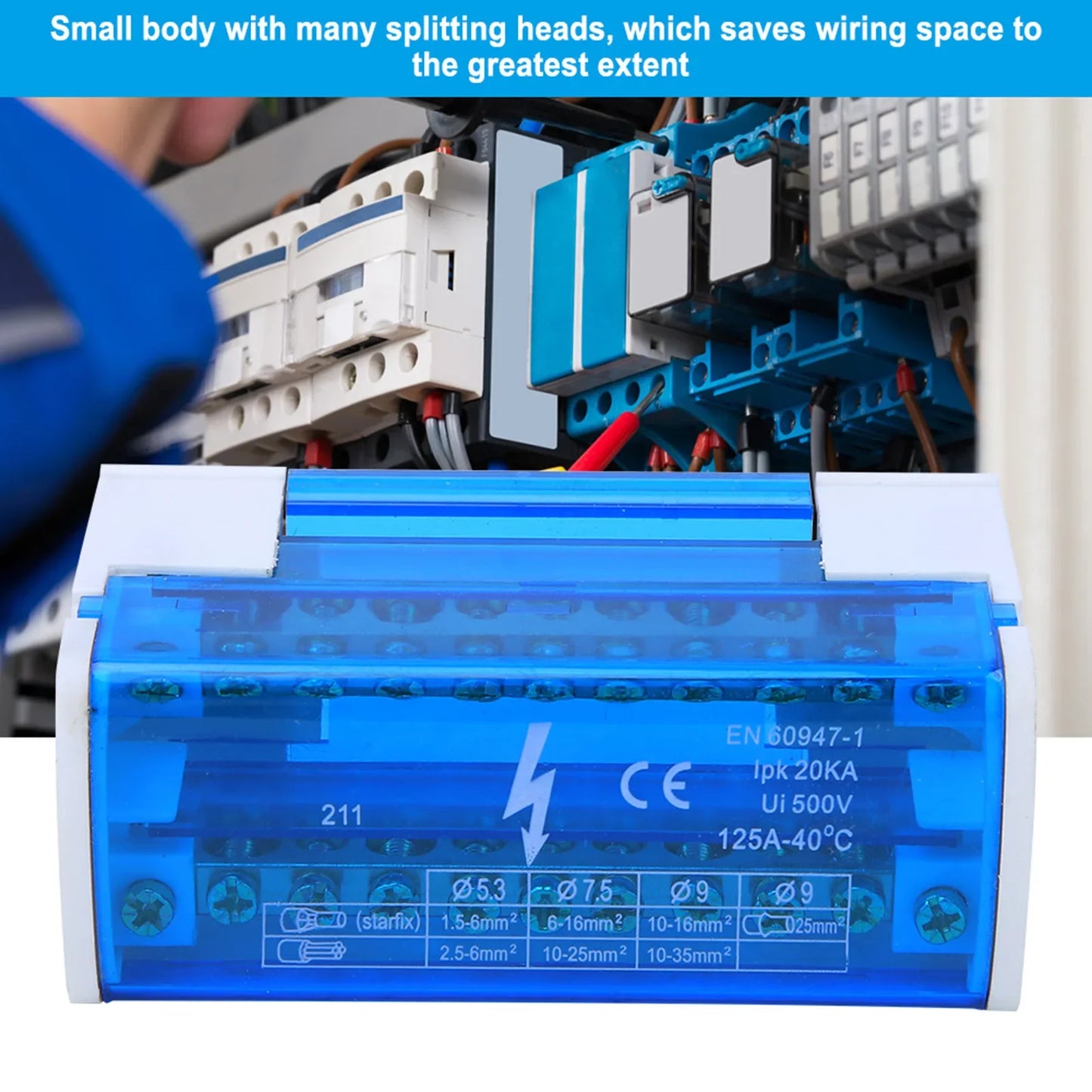 Din Rail Terminal Block Distribution Box 2-Level Single Phase