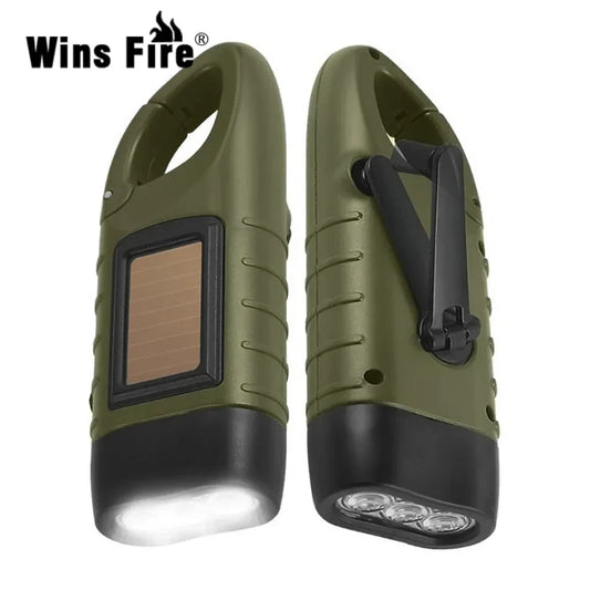 LED Hand Crank Solar Rechargeable Flashlight | Survival Torch Solar Crank Flashlight Oasis Select