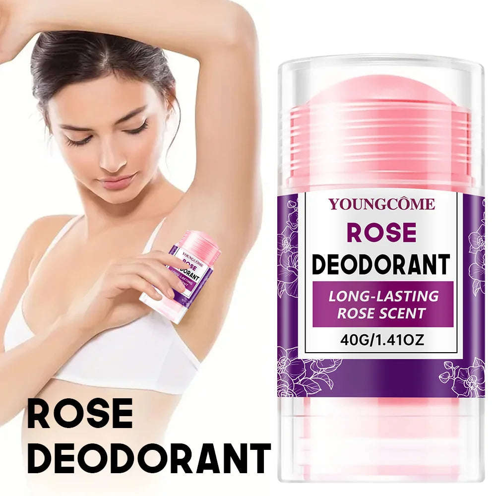 Rose Deodorant Stick Underarm Bad Smell Sweating Removal Armpit Refreshing Antiperspirant Lasting Aroma Deodorant Body Care Peaceful Pleasures Health and Wellness