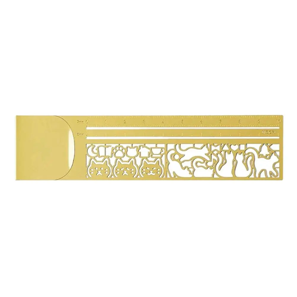 Cat Pattern Multi Functional Hand Account Ruler - Straight Ruler Decorative Template Tool for Journaling Scrapbooking Stationery Peaceful Pleasures Health and Wellness A