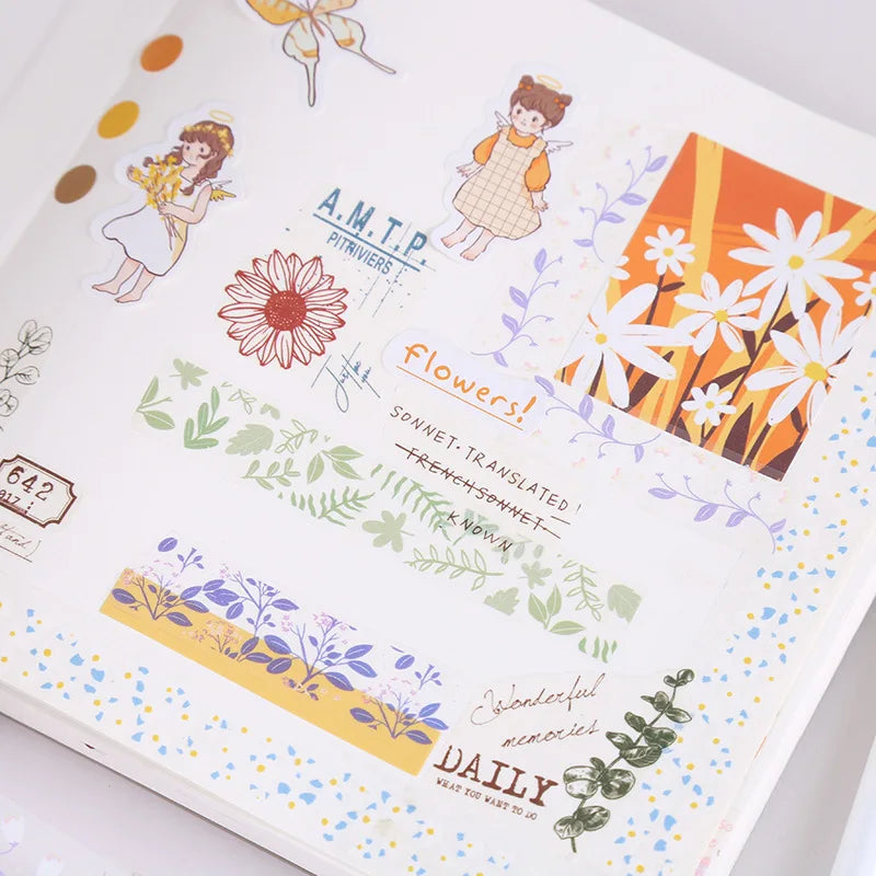 Creative Clear PET Floral Washi Sticker Tape DIY Scrapbooking Journal