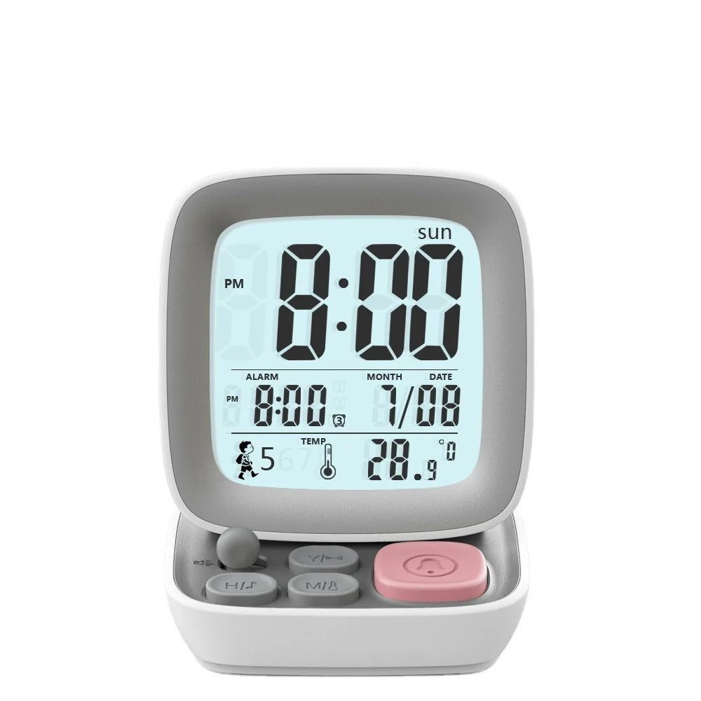 Small Computer Charging Alarm Clock Children's Style Digital Display Small Night Light Simple Student Alarm Clock Peaceful Pleasures Health and Wellness