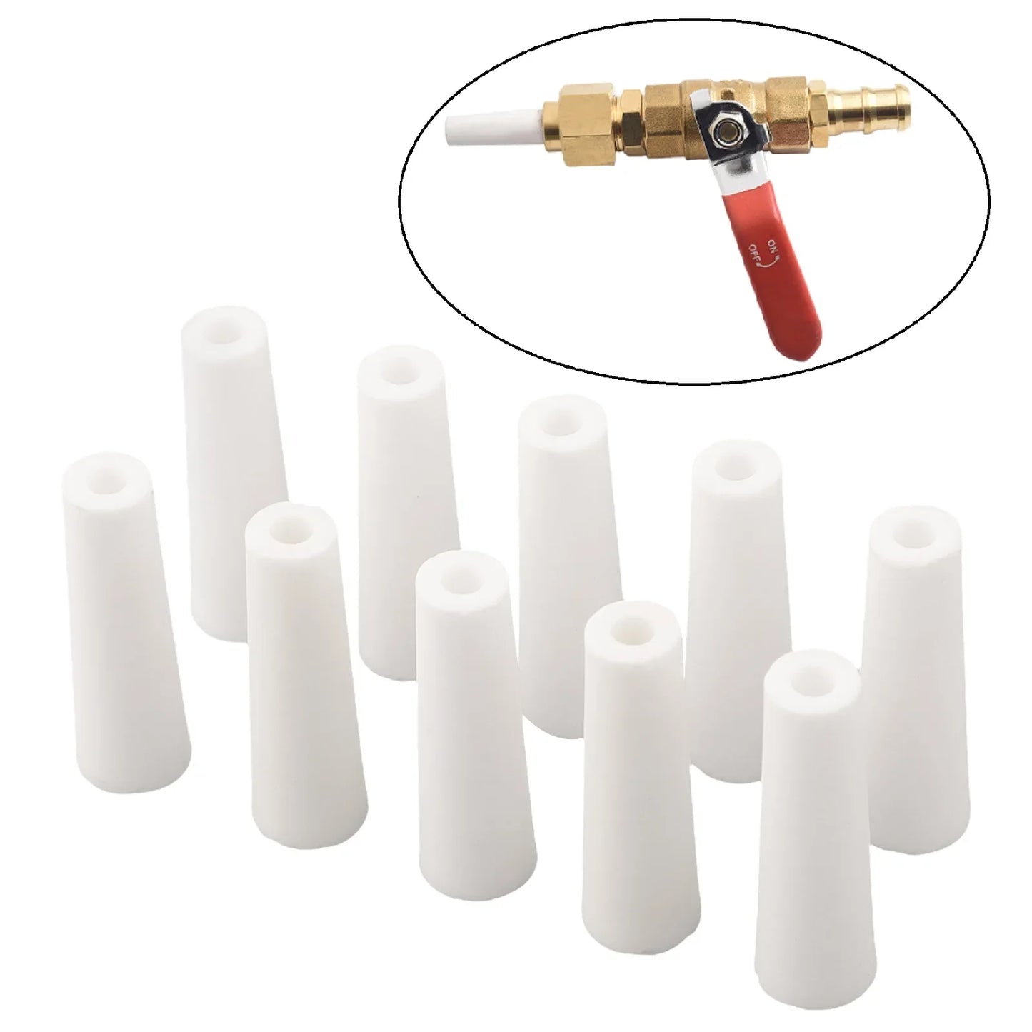 10-Pack 3.2mm Sandblaster Nozzles | Valve-Type Blasting Gun