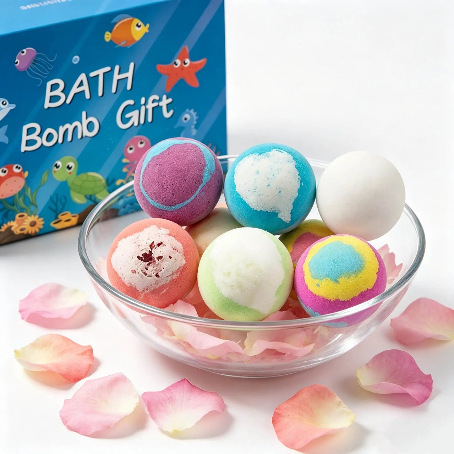 6-Piece Natural Bath Bomb Gift Set – Kids & Family Spa Kit