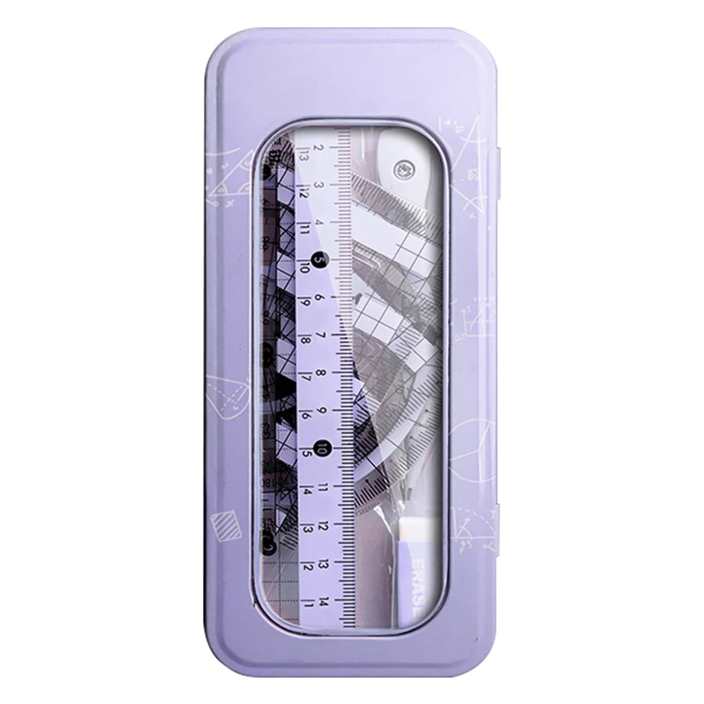 8-Piece Student Geometry Set – Compass, Protractor & Ruler
