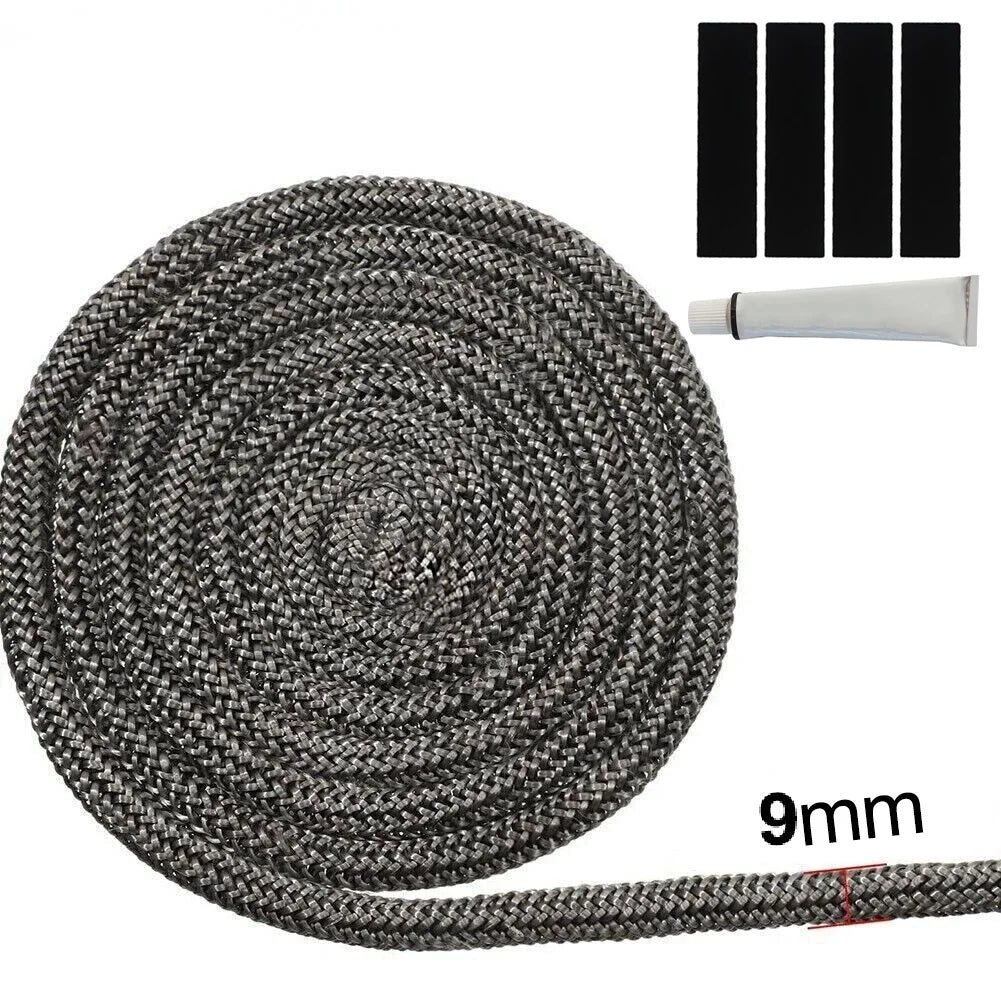Fireplace Sealing Rope Wood Stove Door Gasket Seal Replacement Black