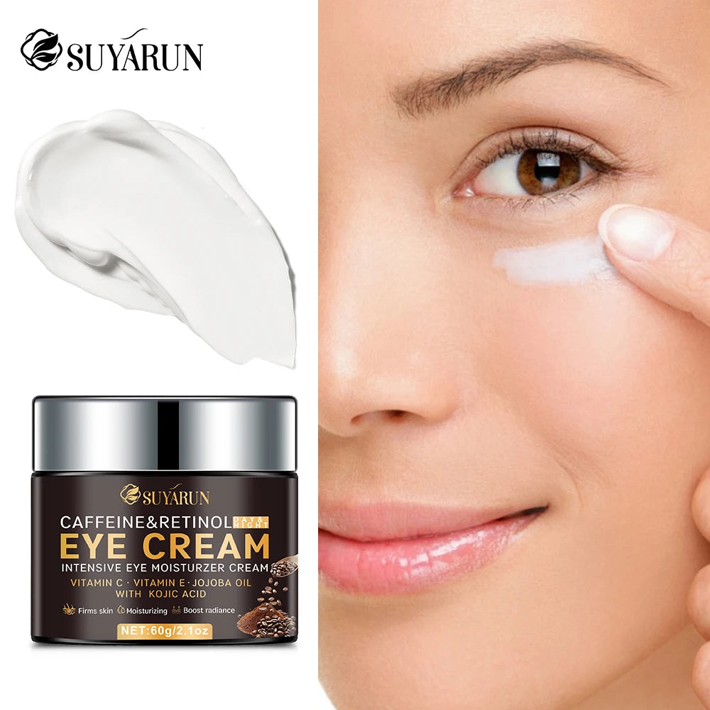 SUYARUN Anti-Aging Eye Cream Vitamin C&E + Caffeine Retinol - Dark Circles Wrinkles Treatment, Firming & Brightening. Peaceful Pleasures Health and Wellness