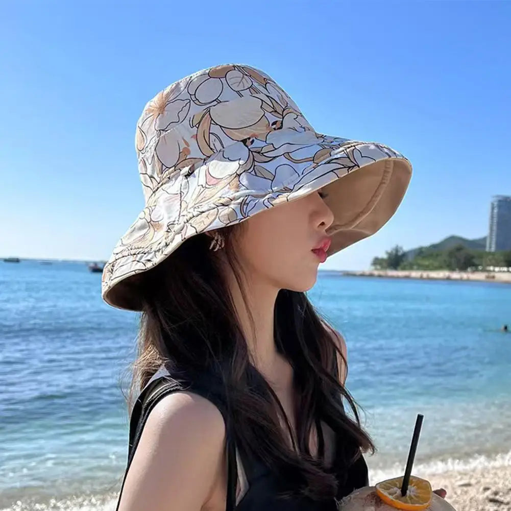 Women's Reversible Floral Bucket Hat | Wide Brim UV Sun Hat