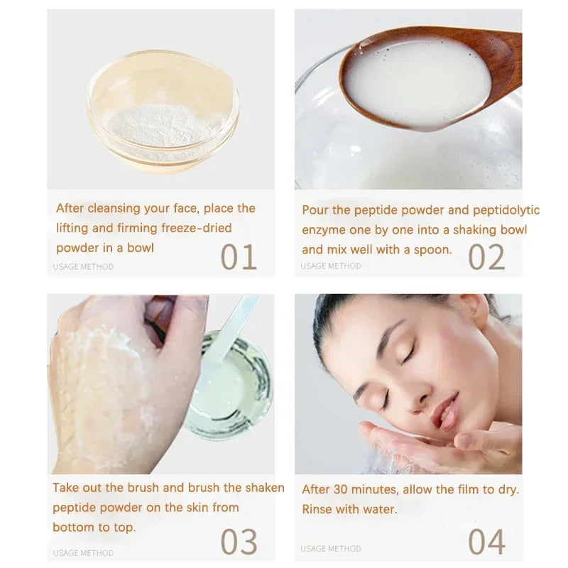 Korean Collagen Hyaluronic Acid Facial Mask Firms and Lifts Fine Lines and Brightens Moisturizing Peptide Essence Skin Care Peaceful Pleasures Health and Wellness