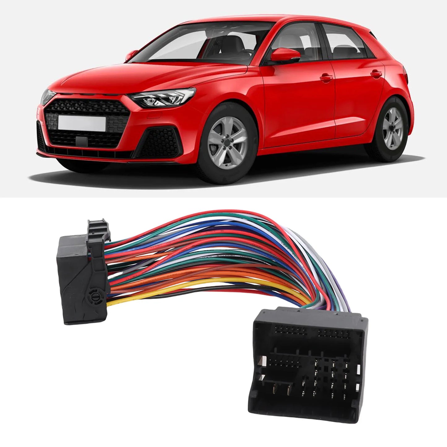 52-Pin MQB Quadlock Radio Wiring Harness | A1 8X Extension Cable