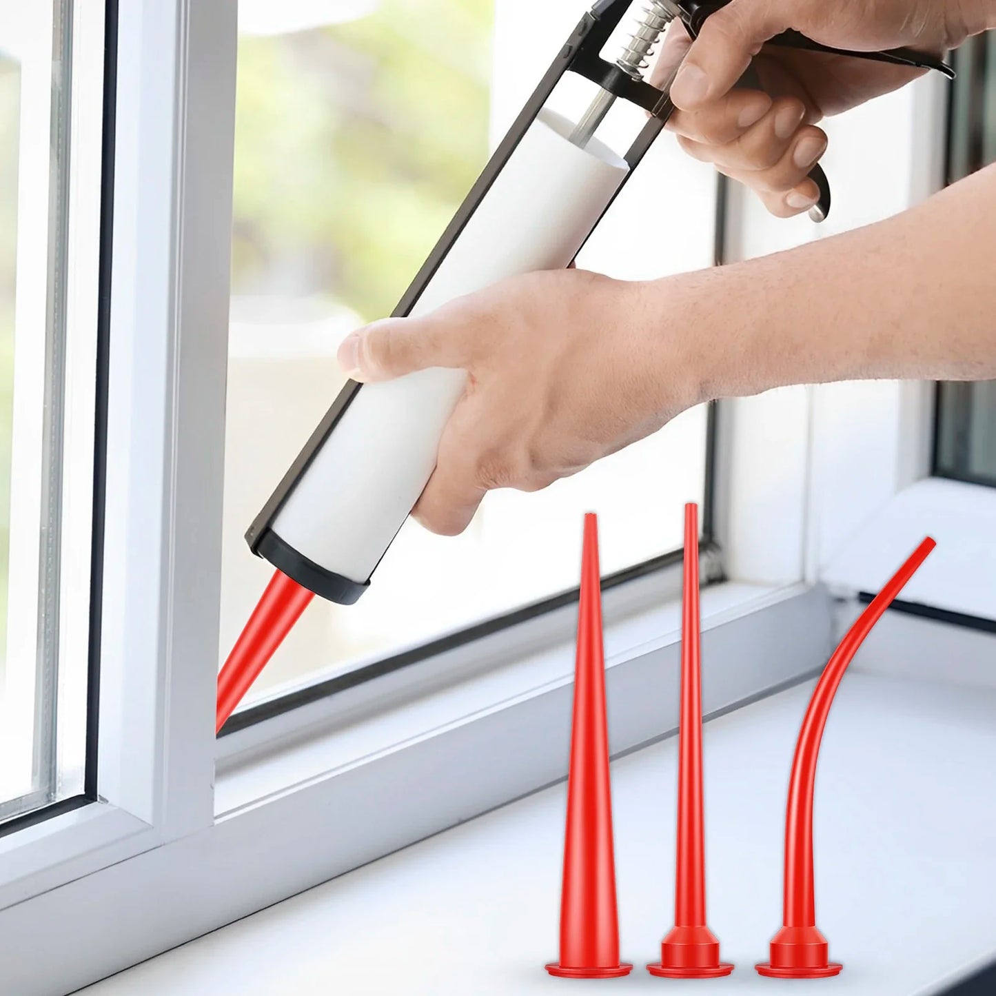 Caulking Nozzle Plastic Caulk Nozzle Applicator Sausage Caulking Extension Tool Curved Caulking Nozzle Long Caulking Nozzle Peaceful Pleasures Health and Wellness