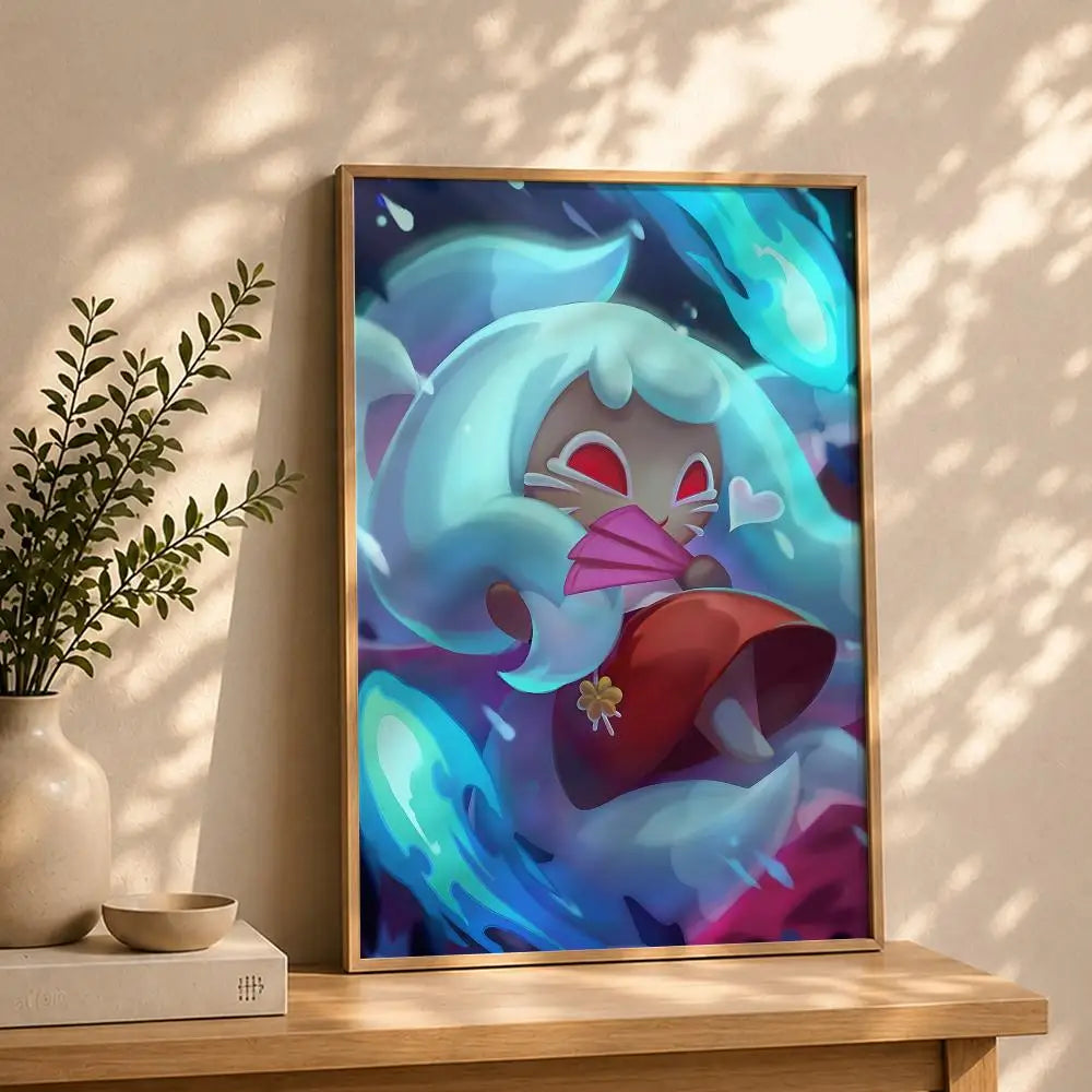 Game C-CookieRun KingdomS Poster HD Self Adhesive Waterproof Wall Art Ideal for Home Office Dorm Bedroom Great Gift Peaceful Pleasures Health and Wellness White7 50X70cmNoframe
